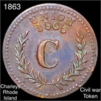 1863 Rhode Island Civil War Token NEARLY UNC