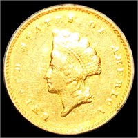 1855-C Rare Gold Dollar ABOUT UNCIRCULATED