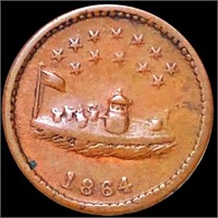 1864 "Our Navy" Civil War Token LIGHTLY CIRCULATED