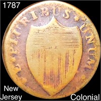 1787 New Jersey Colonial Coin NICELY CIRCULATED