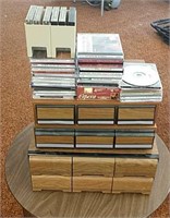 Cassette tape organizer, CD collection