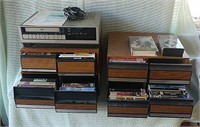 Sears VHS player, VHS storage, and VHS tapes