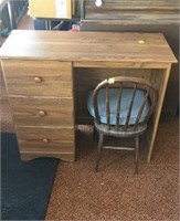3-drawer desk with chair