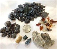 Montana Agate, Calcite, Apache Tears, Crinoid