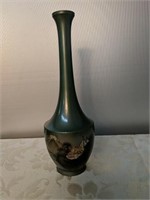 Vintage Metal engraved Oriental Vase 
9.5"