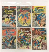 Lot of 6 Vintage Superman Action Comics