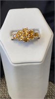 Sterling Silver Citrine Ring Size 7