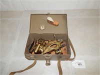 Vintage Israeli Military Brass Mortar Sights, case