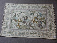 Vintage Persian Kashmir Crewel Embroidered Rug