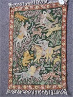 Vintage Persian Kashmir Crewel Embroidered Rug #2