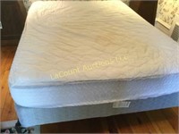 queen bed mattress  & box spring frame headboard