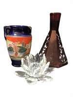 Vintage Vases and Shannon Crystal Candle Holder