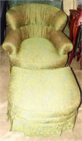 Upholstered Chair with Ottoman