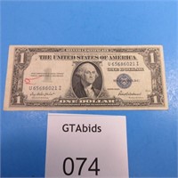 USA $1 SILVER CERTIFICATE BLUE SEAL