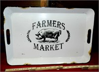 Farmers Market Enamelware Tray 13 1/2" x 20 1/2"