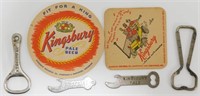 Kingsbury Beer Collection - 2 Coasters & 4 Bottle