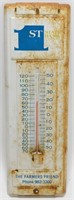 Metal 1st State Bank of New London Thermometer
