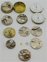 Lot of Antique Pocket Watch Movements and Parts