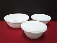 (3) Plastic Mixing Bowls w/ Lids