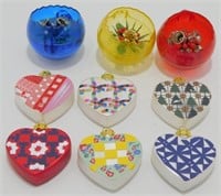 Quilt Themed Mercury Glass Christmas Ornaments