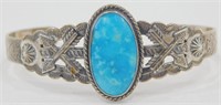 Vintage Navajo Sterling Cuff Bracelet Signed JP