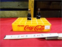 Plastic Coca Cola Crate w/ 2 Bottles
