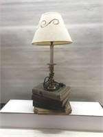 Vintage hand made book stack lamp
