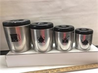 Vintage mid century aluminum kitchen canister set