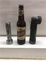 Vintage flashlight lot Schmitz beer bottle Sears