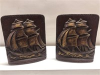 Vintage  nautical clipper ship lBookends repairs