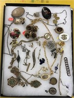 Costume Jewelry Necklaces, Brooches, Cluff Links-