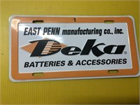 Vintage advertising metal sign license plate Deka
