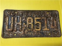 Vintage 1965 North Carolina license plate