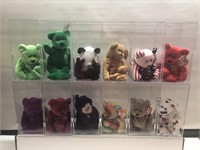 Vintage lot of 12 beanie babies with tags and