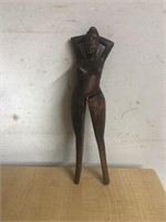 Vintage hand carved wooden folk art  nude woman