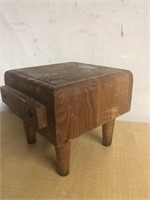 Vintage wood miniature butcher block table