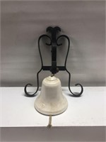 Vintage metal bracket porcelain bell wall hanger