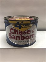 Vintage advertising chase and Sanborn coffee can