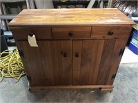 Vintage  wooden cabinet 3 drawer over 2 doors