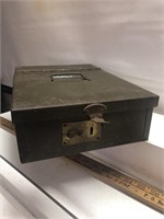 Vintage military green safe lock box no key