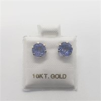 10K Yellow Gold Tanzanite Stud Earrings SJC