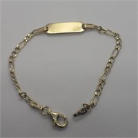 Gold Plated Sterling 5" Figaro Chain Bracelet SJC