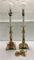 Pair of Brass Table Lamps K14C