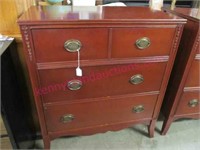 Old mahogany 3-drawer chest (#1) 35in tall