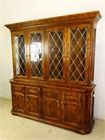 Large, Antique Wooden China Hutch Cabinet