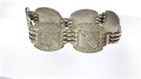 Sterling Silver Heraldic Shield Bracelet