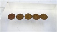 (5) Indian Head Pennies c. Early 1900's