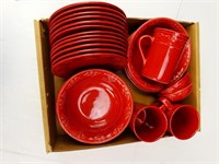 Red dish set