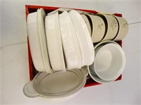 Assorted white dishes