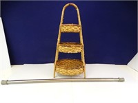 3 tier woven stand/shower rod
